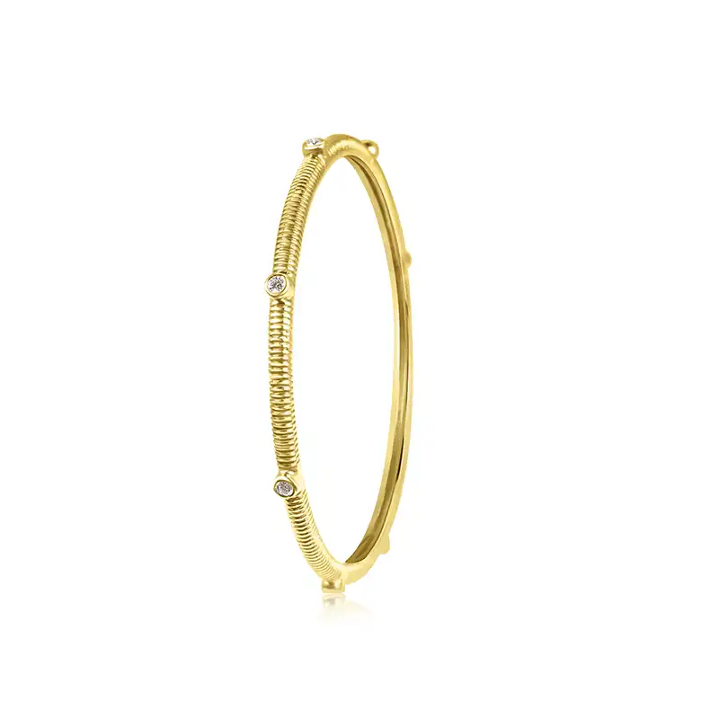 18K Yellow Gold Diamond Bangle Bracelet